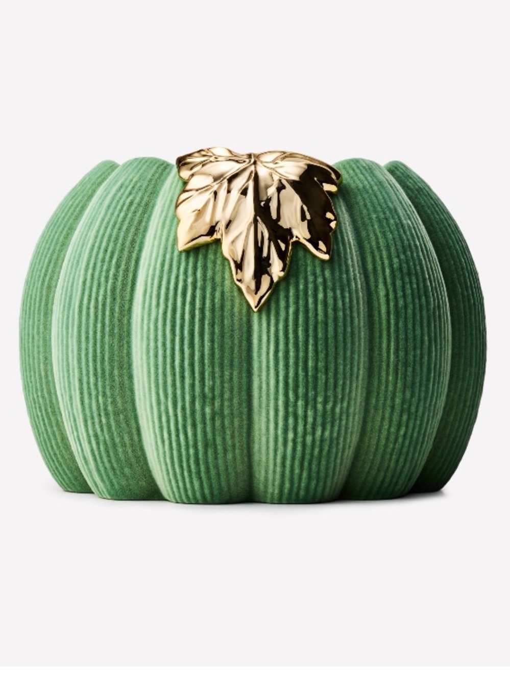 “Green Corduroy Pumpkin” 3-Wick Candle Holder by Bath & Body Works, NEW in Box